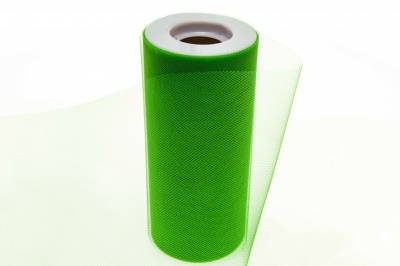Фатин в шпульках 16-146, 10 гр/м2, шир. 15 см (в нам. 25+/-1 м), цвет зелёный - купить в Грозном. Цена: 100.69 руб.