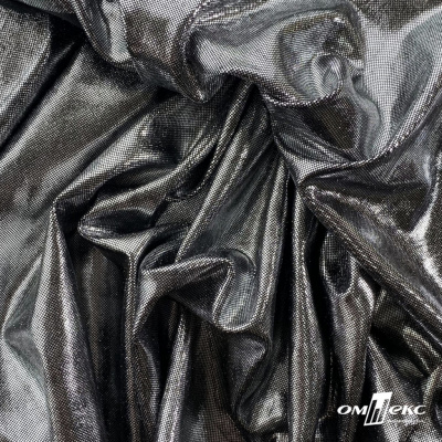 Трикотажное полотно голограмма, шир.140 см, #602 -чёрный/серебро - купить в Грозном. Цена 385.88 руб.