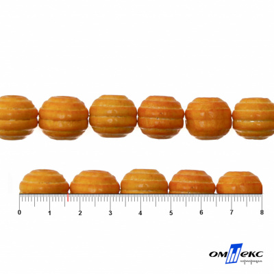 0309-Бусины деревянные "ОмТекс", 16 мм, упак.50+/-3шт, цв.003-оранжевый - купить в Грозном. Цена: 62.22 руб.