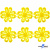 Кружево гипюр "Ромашка" 0575-1169, шир. 25 мм/уп.13,7 м, цвет 8208-жёлтый - купить в Грозном. Цена: 289.76 руб.