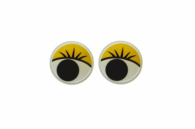 Глазки для игрушек, круглые, с бегающими зрачками, 8 мм/упак.50+/-2 шт, цв. -желтый - купить в Грозном. Цена: 59.05 руб.