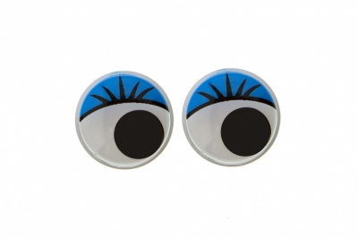 Глазки для игрушек, круглые, с бегающими зрачками, 12 мм/упак.50+/-2 шт, цв. -синий - купить в Грозном. Цена: 95.04 руб.