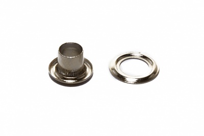Люверсы металлические "ОмТекс", блочка/кольцо, (3 мм) - цв.никель - купить в Грозном. Цена: 0.18 руб.