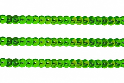 Пайетки "ОмТекс" на нитях, CREAM, 6 мм С / упак.73+/-1м, цв. 94 - зеленый - купить в Грозном. Цена: 297.48 руб.