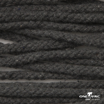 Шнур плетеный d-6 мм круглый, 70% хлопок 30% полиэстер, уп.90+/-1 м, цв.1088-т.серый - купить в Грозном. Цена: 588 руб.