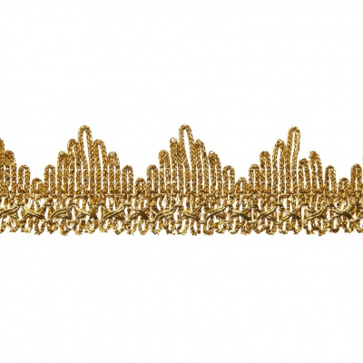 Тесьма металлизированная 0384-0240, шир. 40 мм/уп. 25+/-1 м, цвет золото - купить в Грозном. Цена: 490.74 руб.