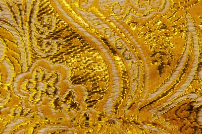 Ткань костюмная жаккард №12, 140 гр/м2, шир.150см, цвет жёлтый - купить в Грозном. Цена 383.29 руб.