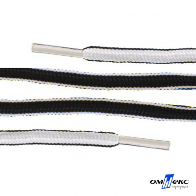 Шнурки #4-27, круглые 130 см, двухцветные (черно/белый) - купить в Грозном. Цена: 47.04 руб.