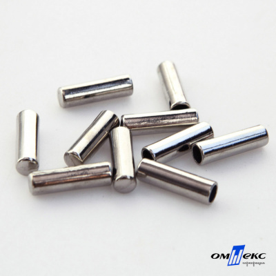 06033-Наконечник для шнура металл, отв. 4 мм, цв. никель - купить в Грозном. Цена: 6.08 руб.