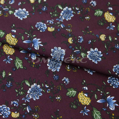 Плательная ткань "Фламенко" 4.1, 80 гр/м2, шир.150 см, принт растительный - купить в Грозном. Цена 259.21 руб.