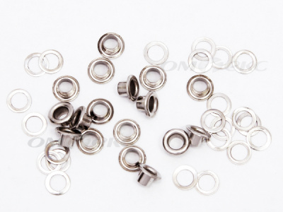Люверсы металлические, блочка/кольцо, №3 (5 мм) упак.1000 шт- цв.никель - купить в Грозном. Цена: 215.60 руб.