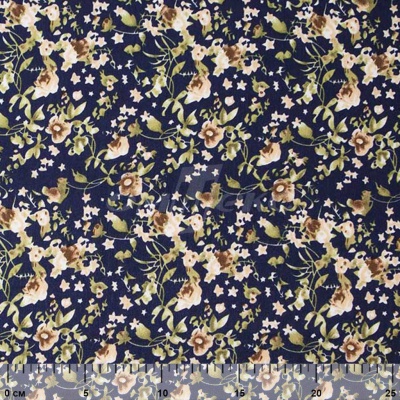Плательная ткань "Фламенко" 1.1, 80 гр/м2, шир.150 см, принт растительный - купить в Грозном. Цена 243.96 руб.