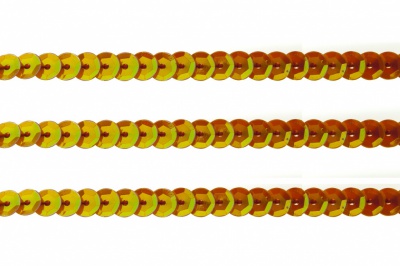 Пайетки "ОмТекс" на нитях, CREAM, 6 мм С / упак.73+/-1м, цв. 88 - оранжевый - купить в Грозном. Цена: 300.55 руб.