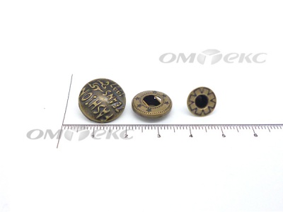 Кнопки металл 15 мм альфа антик с рис.№3  - купить в Грозном. Цена: 2.90 руб.