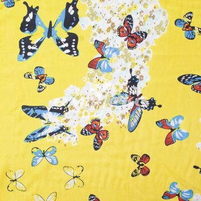 Плательная ткань "Софи" 7.2, 75 гр/м2, шир.150 см, принт бабочки - купить в Грозном. Цена 241.49 руб.