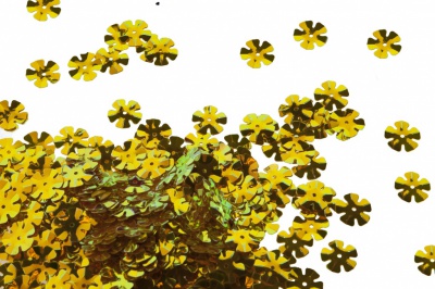 Пайетки "ОмТекс" россыпью,DOUBLE SIDED GOLD,цветок 14 мм/упак.50 гр, цв. 0460-золото - купить в Грозном. Цена: 80.12 руб.