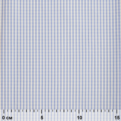 Ткань сорочечная Клетка Виши, 115 г/м2, 58% пэ,42% хл, шир.150 см, цв.2-голубой, (арт.111) - купить в Грозном. Цена 306.69 руб.