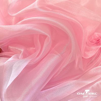 Ткань органза, 100% полиэстр, 28г/м2, шир. 150 см, цв. #47 розовая пудра - купить в Грозном. Цена 86.24 руб.