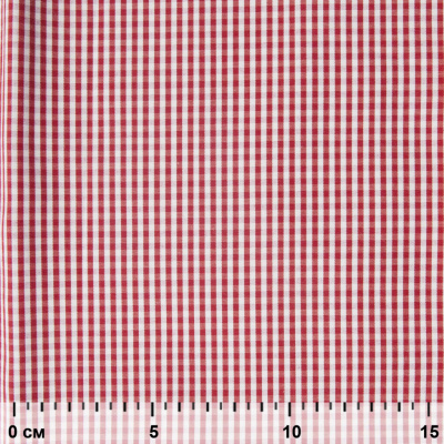 Ткань сорочечная Клетка Виши, 115 г/м2, 58% пэ,42% хл, шир.150 см, цв.5-красный, (арт.111) - купить в Грозном. Цена 306.69 руб.