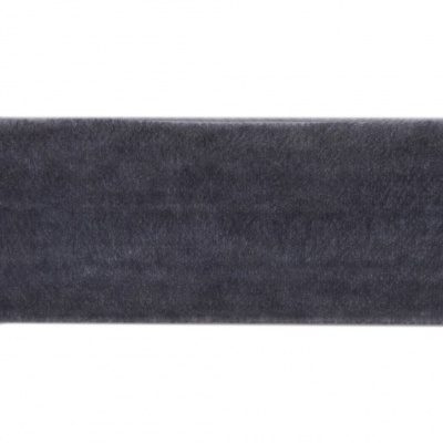 Лента бархатная нейлон, шир.25 мм, (упак. 45,7м), цв.189-т.серый - купить в Грозном. Цена: 981.09 руб.