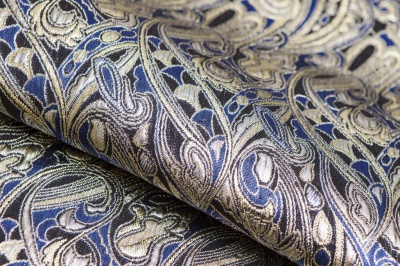 Ткань костюмная жаккард, 135 гр/м2, шир.150см, цвет синий№18 - купить в Грозном. Цена 441.95 руб.