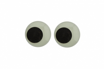 Глазки для игрушек, круглые, с бегающими зрачками, 18 мм/упак.20+/-2 шт, цв. -черно-белые - купить в Грозном. Цена: 25.40 руб.