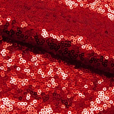 Сетка с пайетками №8, 188 гр/м2, шир.140см, цвет красный - купить в Грозном. Цена 433.60 руб.