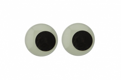 Глазки для игрушек, круглые, с бегающими зрачками, 24 мм/упак.50+/-2 шт, цв. -черно-белые - купить в Грозном. Цена: 60.32 руб.