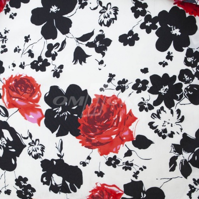 Плательная ткань "Фламенко" 22.1, 80 гр/м2, шир.150 см, принт растительный - купить в Грозном. Цена 239.03 руб.