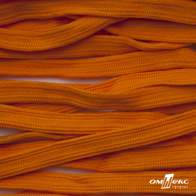 Шнур плетеный (плоский) d-12 мм, (уп.90+/-1м), 100% полиэстер, цв.267 - оранжевый - купить в Грозном. Цена: 8.71 руб.