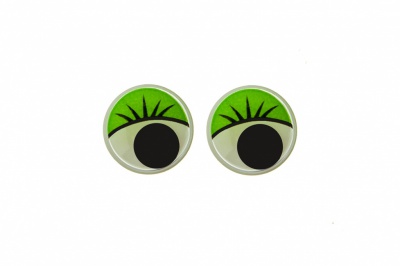 Глазки для игрушек, круглые, с бегающими зрачками, 8 мм/упак.50+/-2 шт, цв. -зеленый - купить в Грозном. Цена: 59.05 руб.