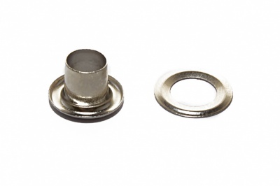 Люверсы металлические "ОмТекс", блочка/кольцо, (4 мм) - цв.никель - купить в Грозном. Цена: 0.24 руб.