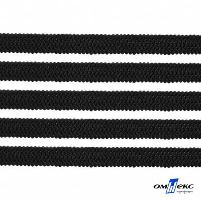 Лента эластичная вязанная (резинка) 4 мм (200+/-1 м) 400 гр/м2 черная бобина "ОМТЕКС" - купить в Грозном. Цена: 1.78 руб.