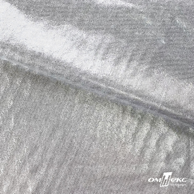 Трикотажное полотно голограмма, шир.140 см, #602 -белый/серебро - купить в Грозном. Цена 385.88 руб.
