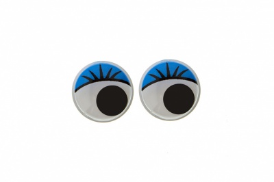 Глазки для игрушек, круглые, с бегающими зрачками, 8 мм/упак.50+/-2 шт, цв. -синий - купить в Грозном. Цена: 59.66 руб.