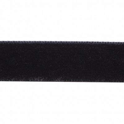 Лента бархатная нейлон, шир.12 мм, (упак. 45,7м), цв.03-черный - купить в Грозном. Цена: 448.27 руб.
