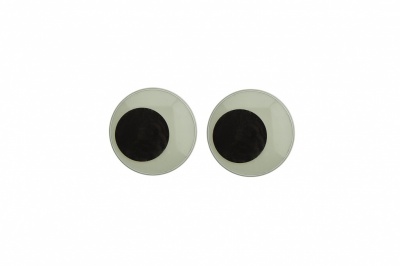 Глазки для игрушек, круглые, с ресничками, 10 мм/упак.50+/-2 шт, цв. -черно-белые - купить в Грозном. Цена: 21.24 руб.