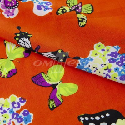Плательная ткань "Софи" 7.1, 75 гр/м2, шир.150 см, принт бабочки - купить в Грозном. Цена 241.49 руб.